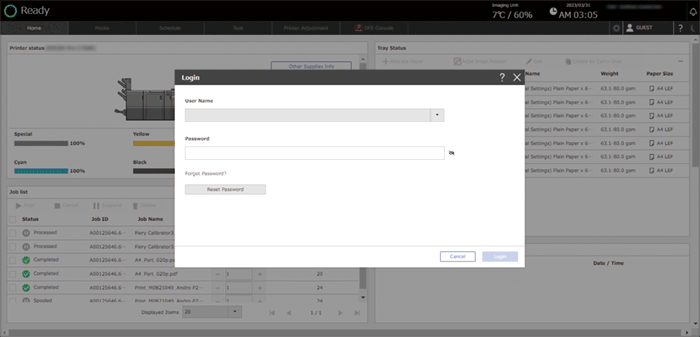 Operation panel screen illustration