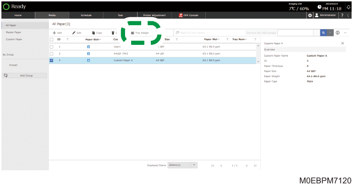 Operation panel screen illustration
