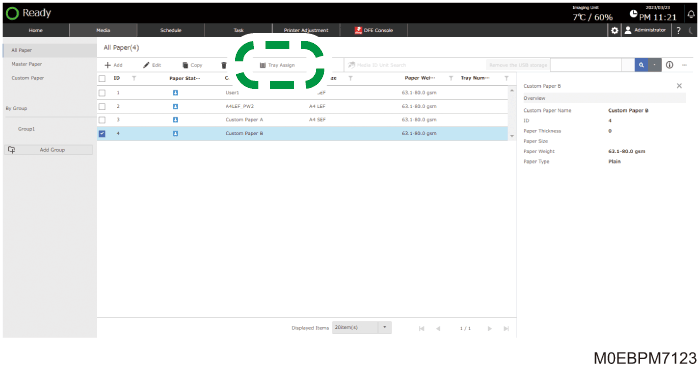 Operation panel screen illustration