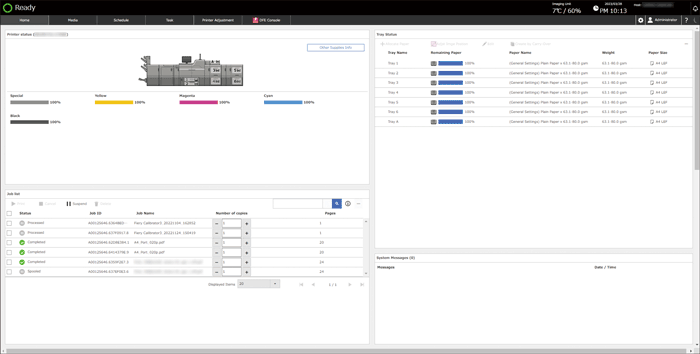 Operation panel screen illustration