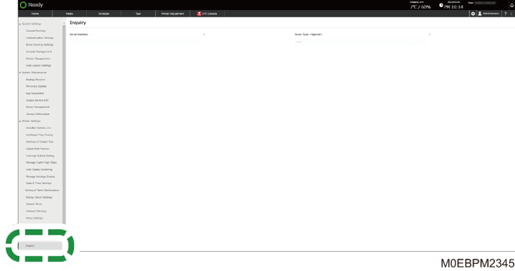 Operation panel screen illustration