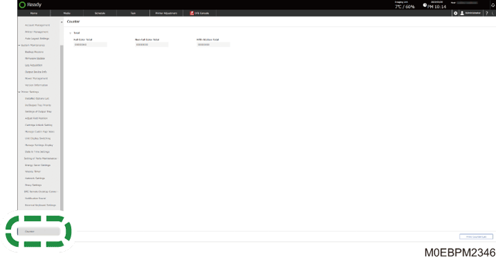 Operation panel screen illustration