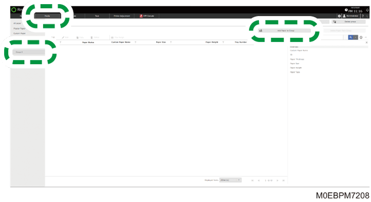 Operation panel screen illustration