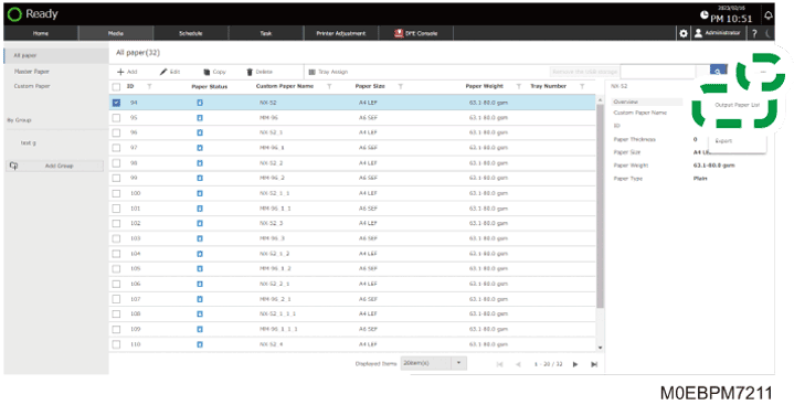 Operation panel screen illustration