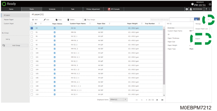 Operation panel screen illustration