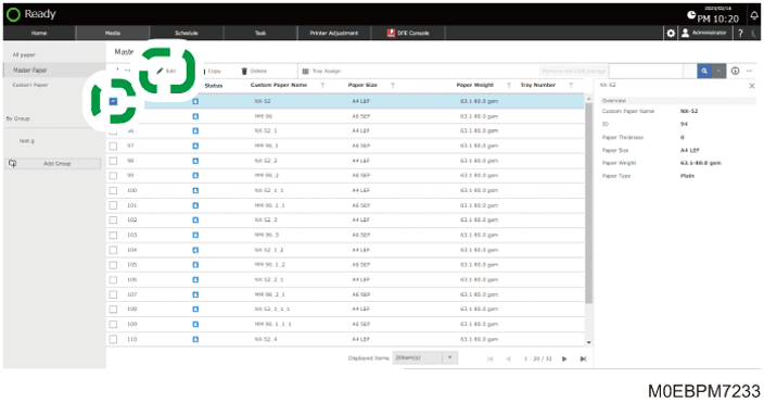 Operation panel screen illustration
