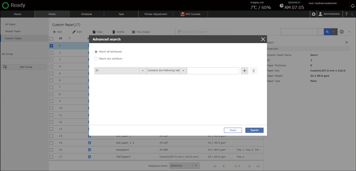 Operation panel screen illustration