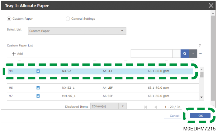 Operation panel screen illustration