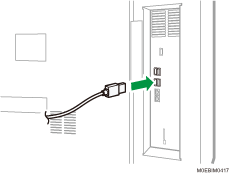 illustration of connecting the USB interface cable