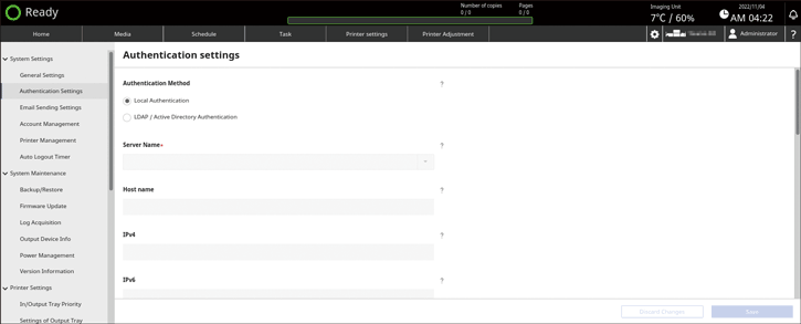 Operation panel screen illustration