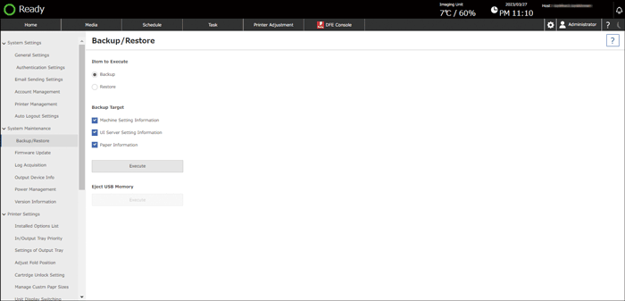 Operation panel screen illustration