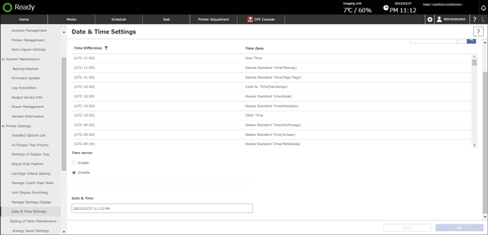 Operation panel screen illustration
