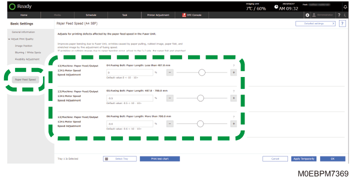 Operation panel screen illustration