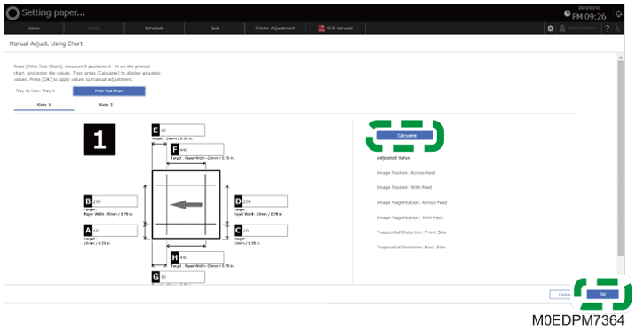 Operation panel screen illustration