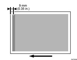 Illustration of Horizontal Black Banding: Leading Edge of Paper (9 mm)
