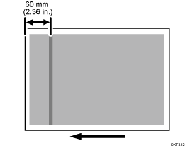 Illustration of Horizontal Black Banding: Leading Edge of Paper (60 mm)